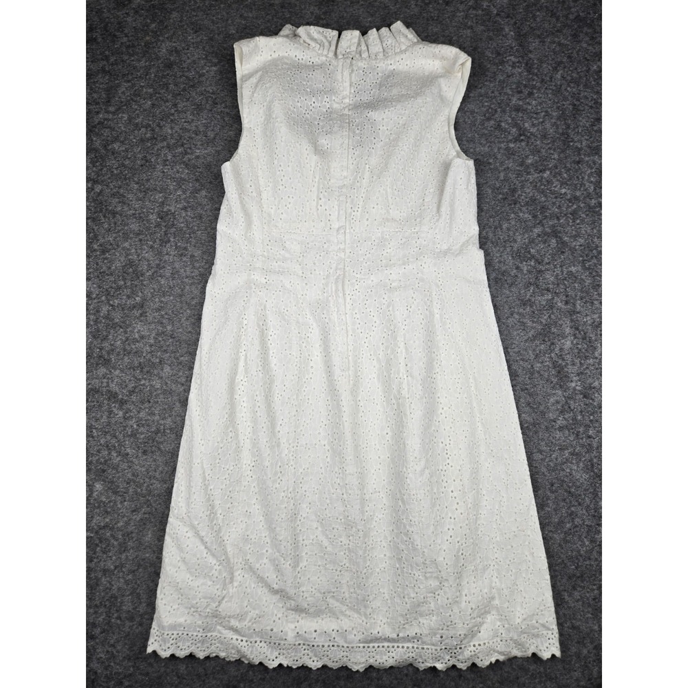 Lily Pulitzer Adeline Dress Women's Sz 8 White Eyelet Embellished Ruffled V Neck - Picture 4 of 8
